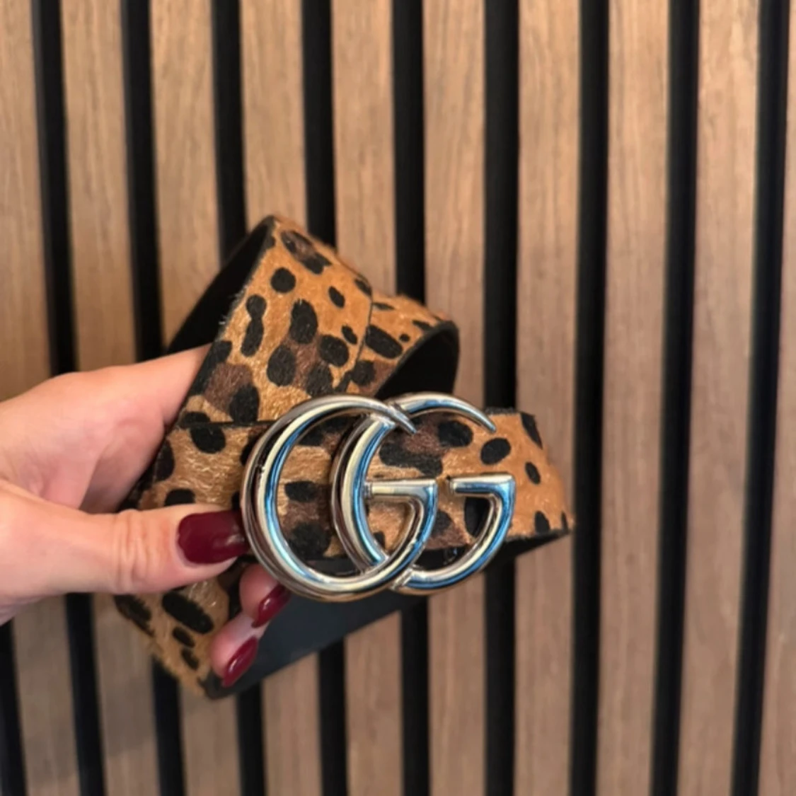 Trendigt leopard bälte - 91