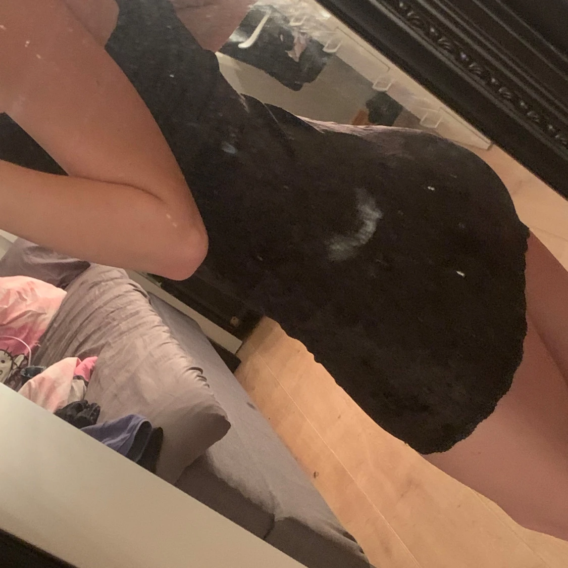 Svart sammet klänning  - 90