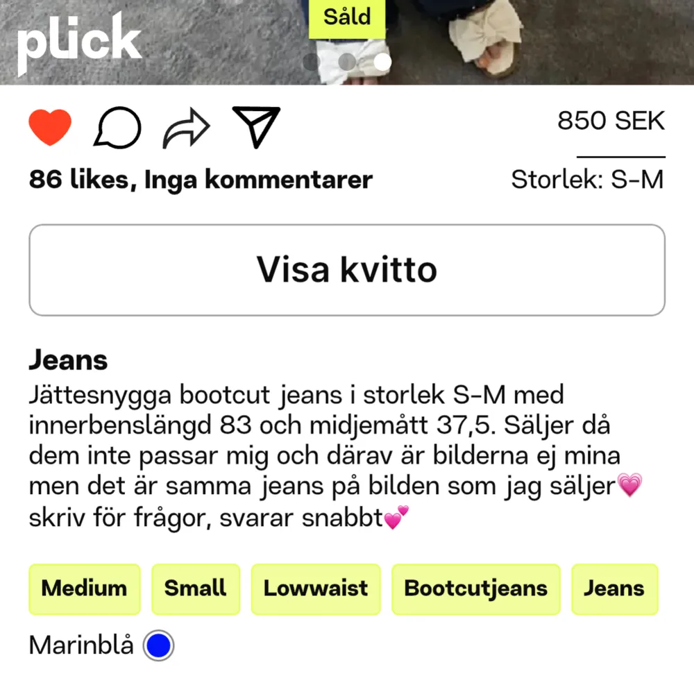 Så fina bootcat jeans med asfina detaljer! De är i storlek s/m❤️ Innerbenslängd är 83 och midjemåttet 37,5❤️De va tyvärr för stora för mig! Inte mina bilder!. Jeans & Byxor.