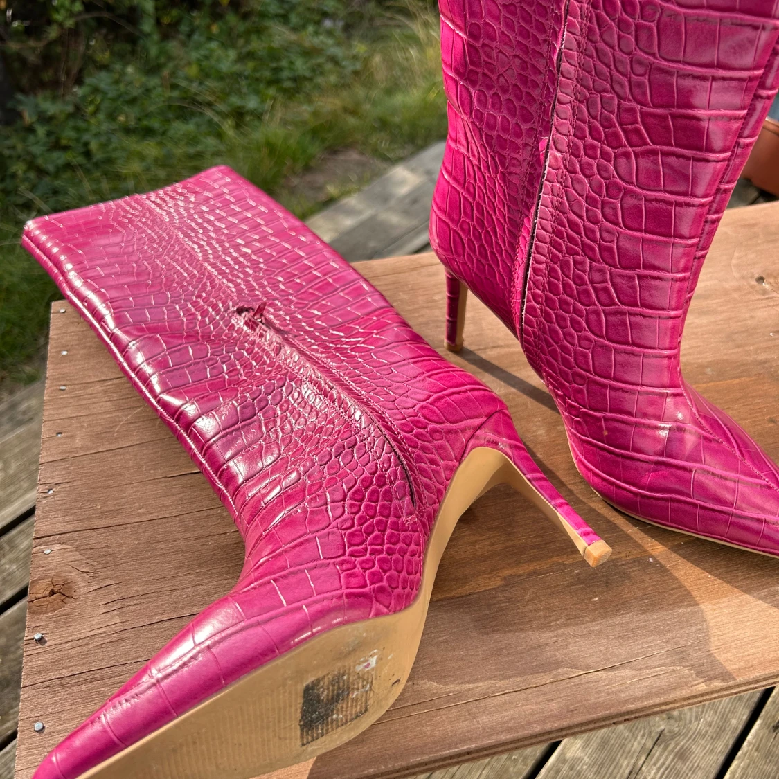 Rosa boots med stilettklack - 90