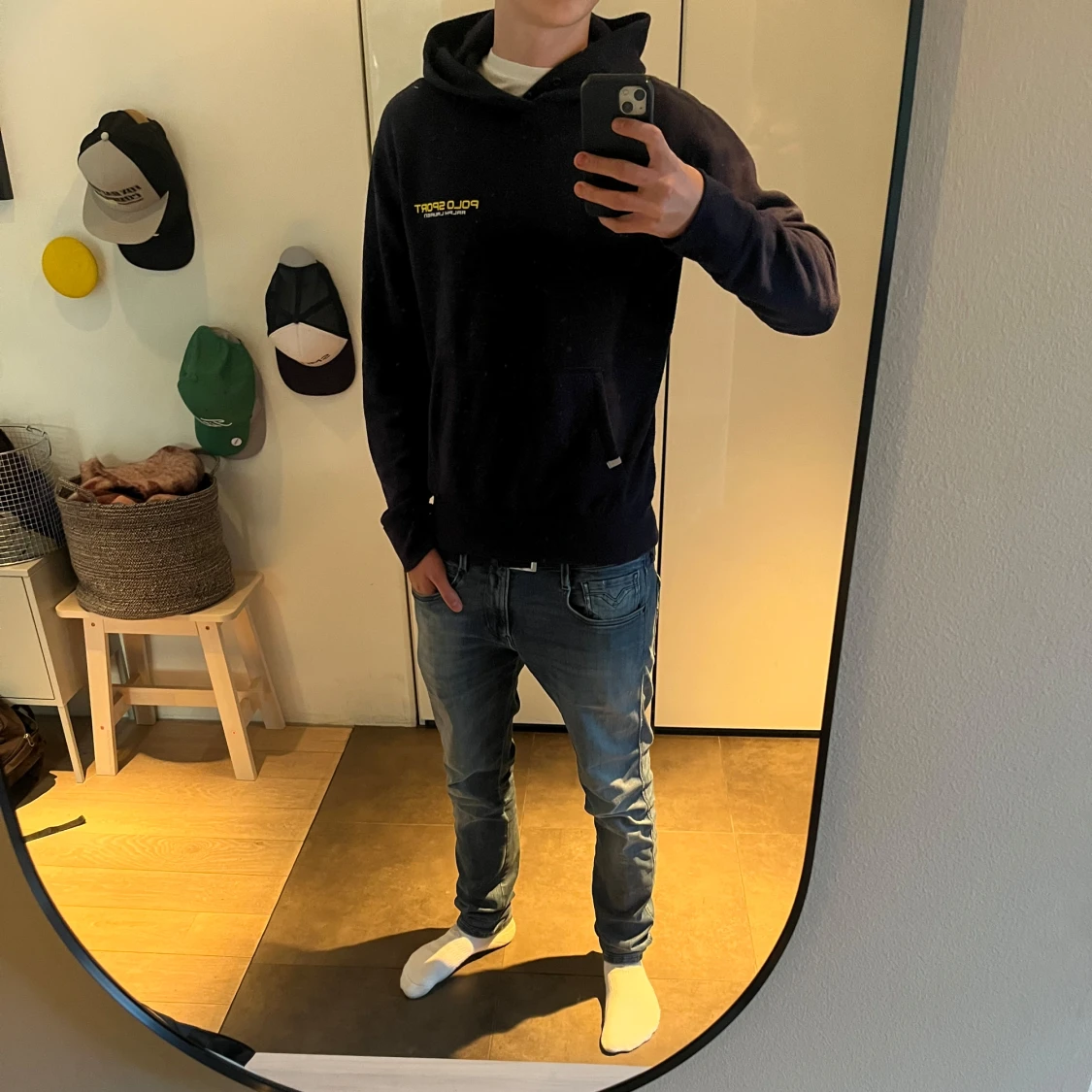Mörkblå hoodie från Polo Sport