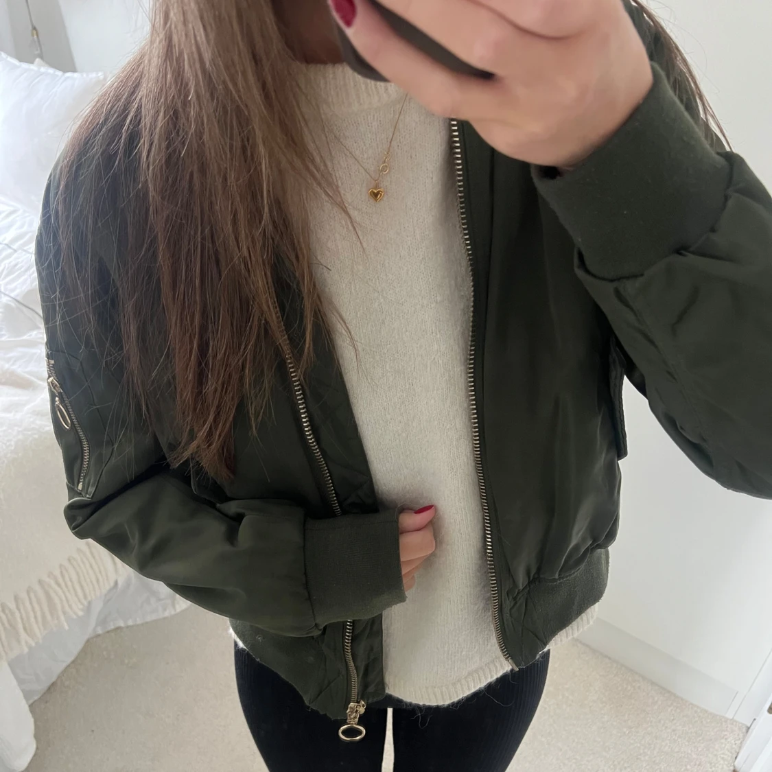 Olivgrön bomberjacka