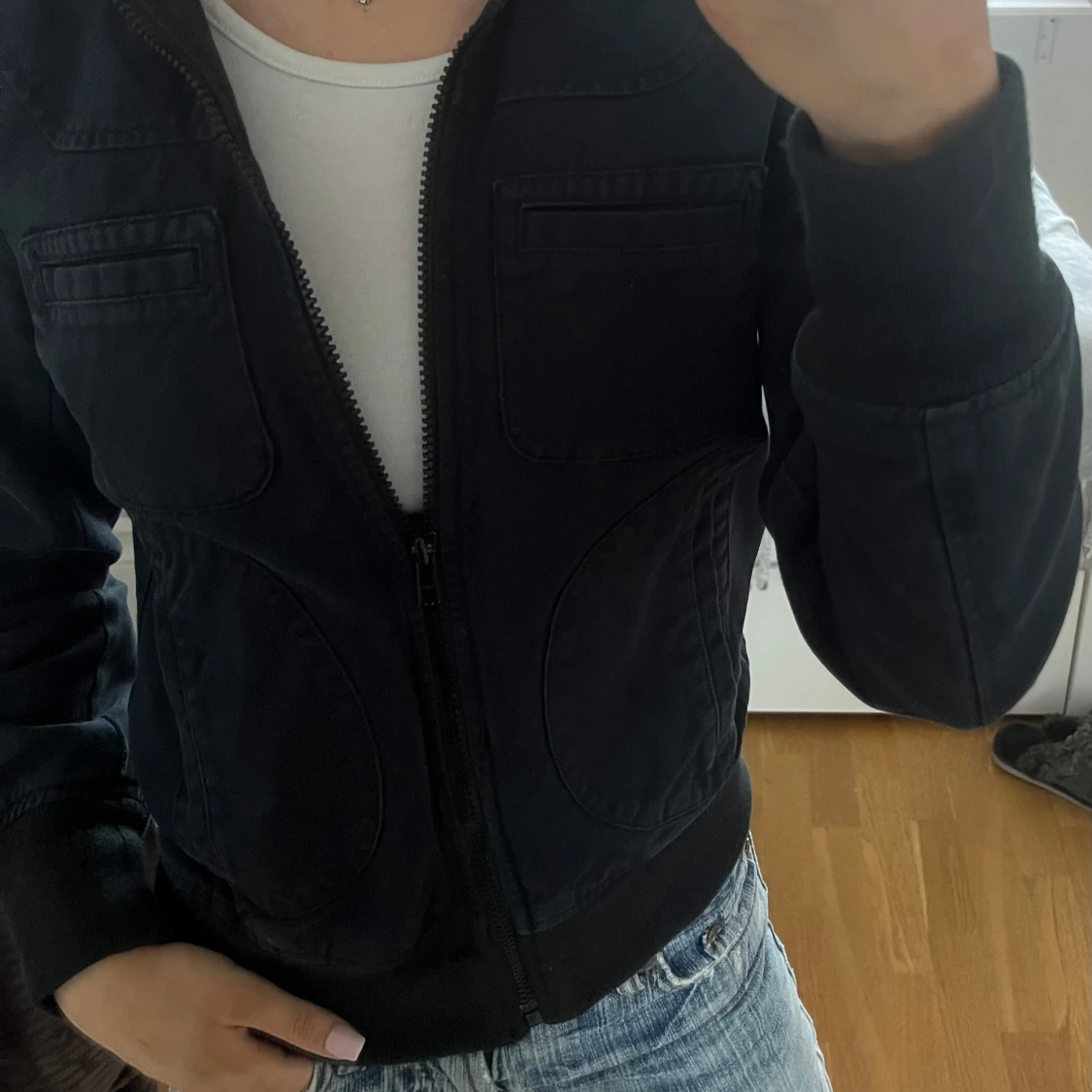 Mörkblå tygjacka - 1