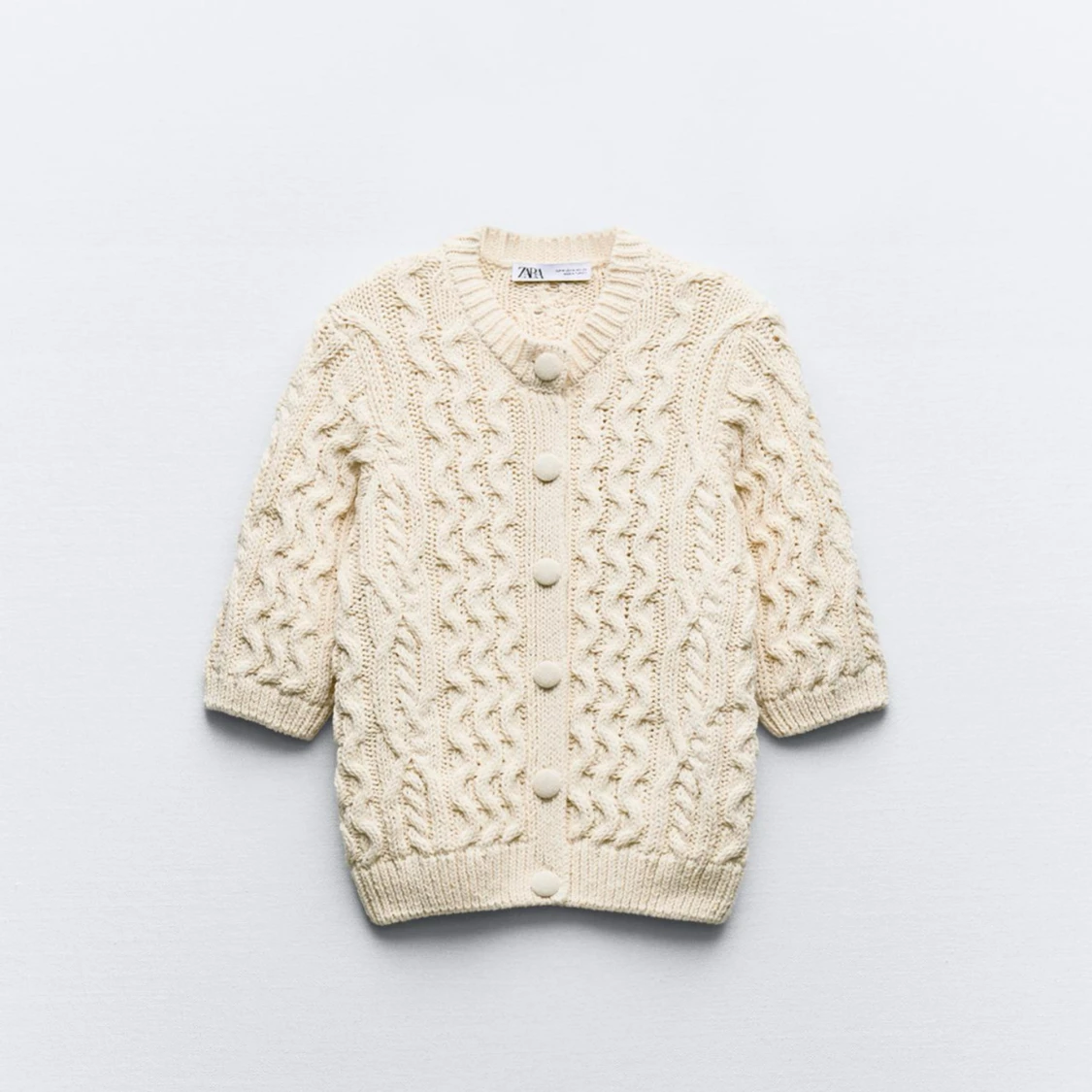 Kortärmad stickad tröja från zara  - 90