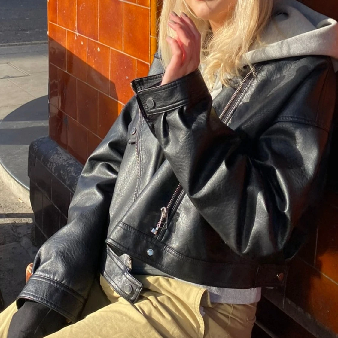 Faux läderjacka  - 90