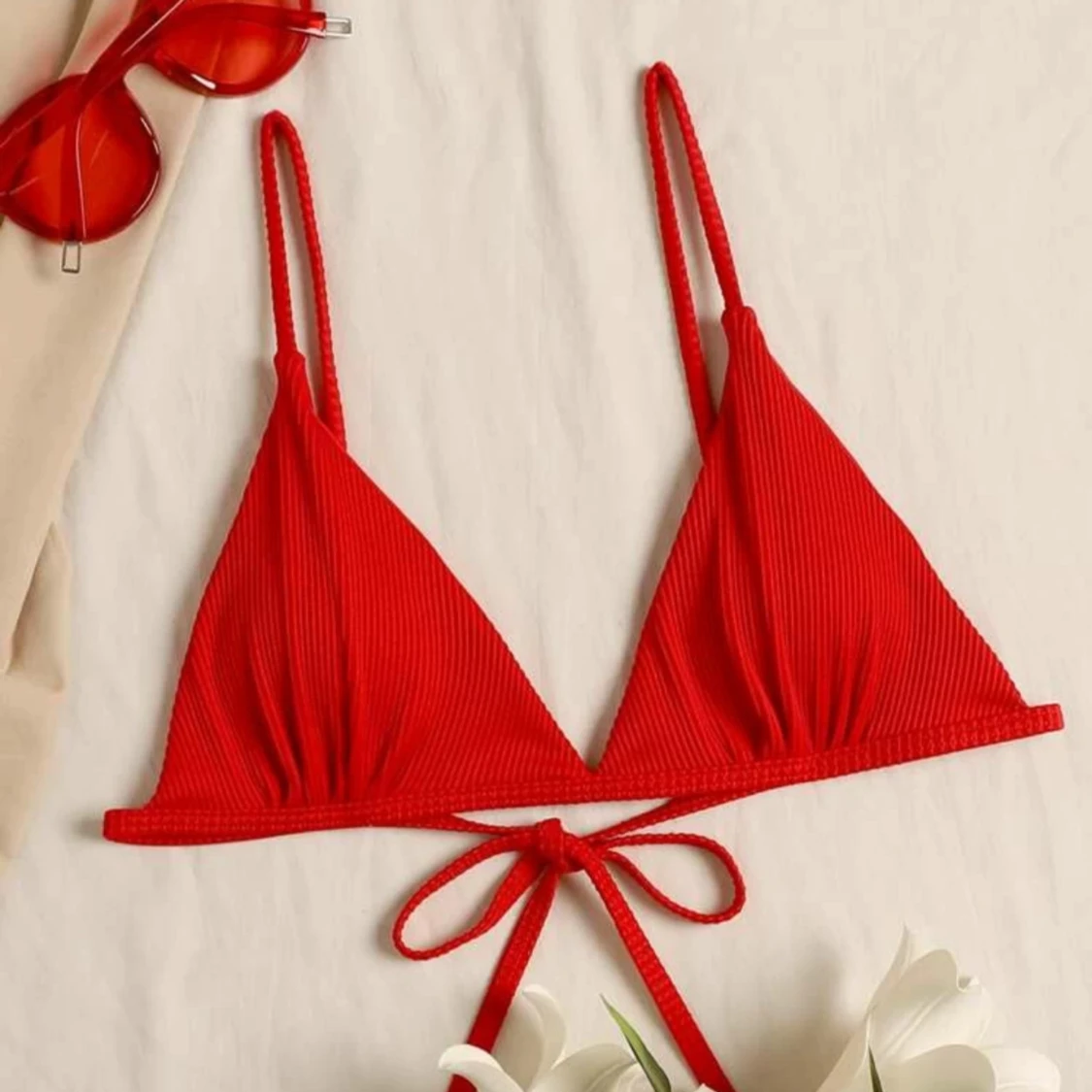 Röd bikinitopp - 90