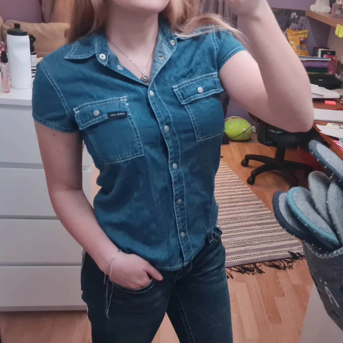 Kortärmad jeansskjorta från Logg