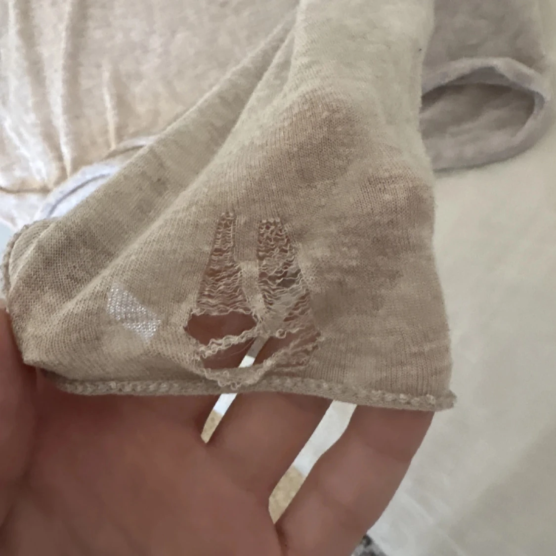 Beige långärmad topp - 2