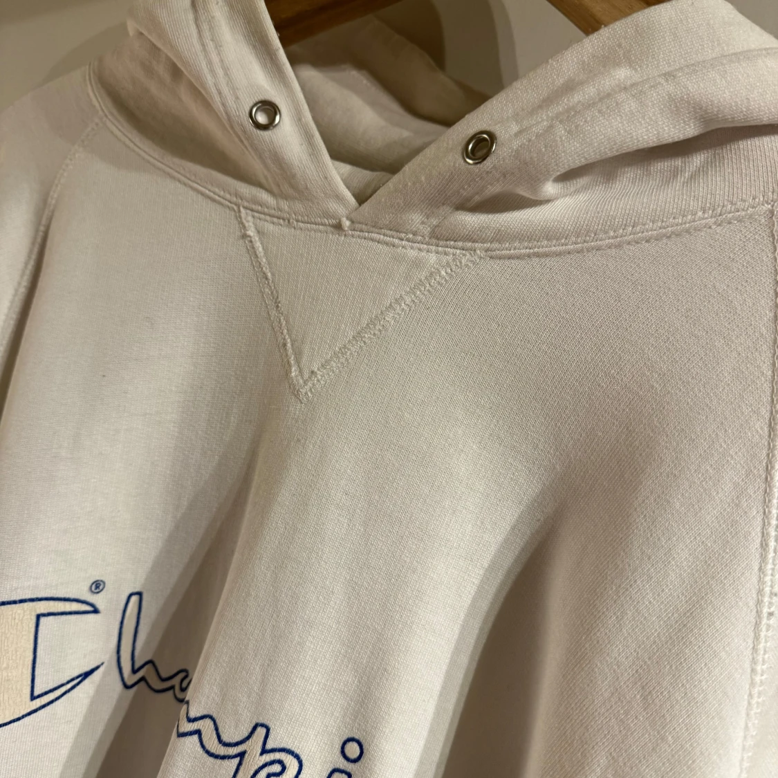 Vintage Vit hoodie från Champion - 1