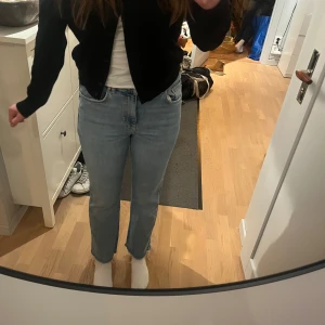 Ljusblå jeans från Gina Tricot (Perfect Jeans) - Säljer ett par ljusblå jeans från Gina Tricot (Perfect Jeans). De har en klassisk femficksdesign och en dragkedja med knapp framtill. Perfekta för en avslappnad stil.