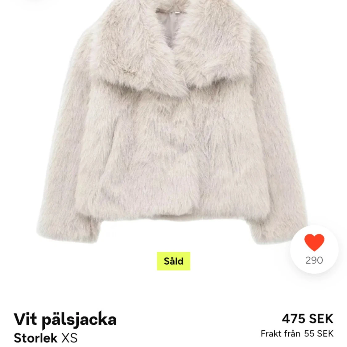 Vit pälsjacka