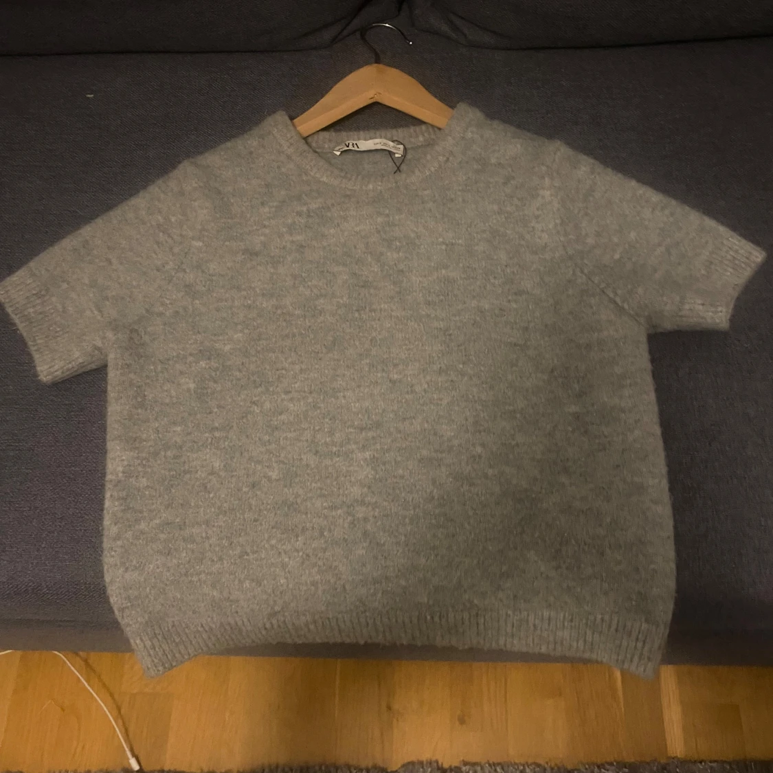 Kortärmad stickad tröja - 90