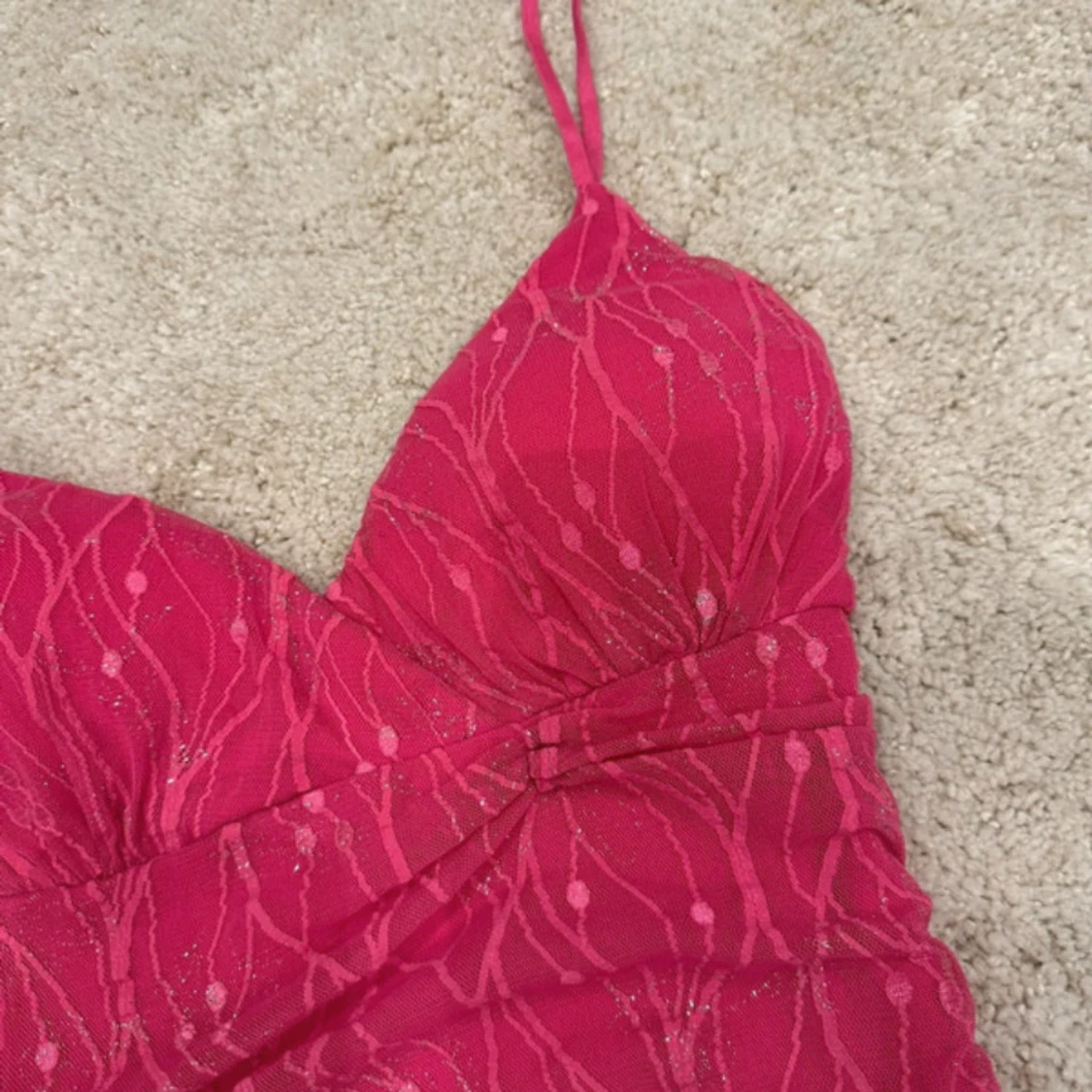 Y2k spets linne med glitter🫶 - 90