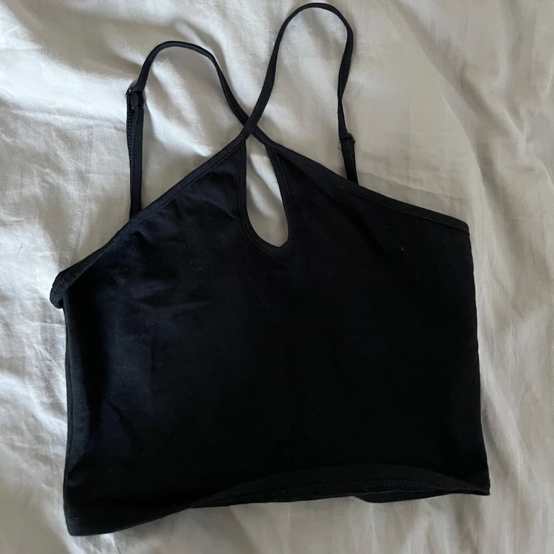 Svart croppad linnetopp - 90