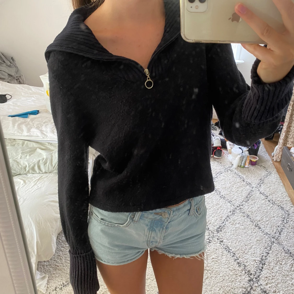 Marinblå tjocktröja - 92