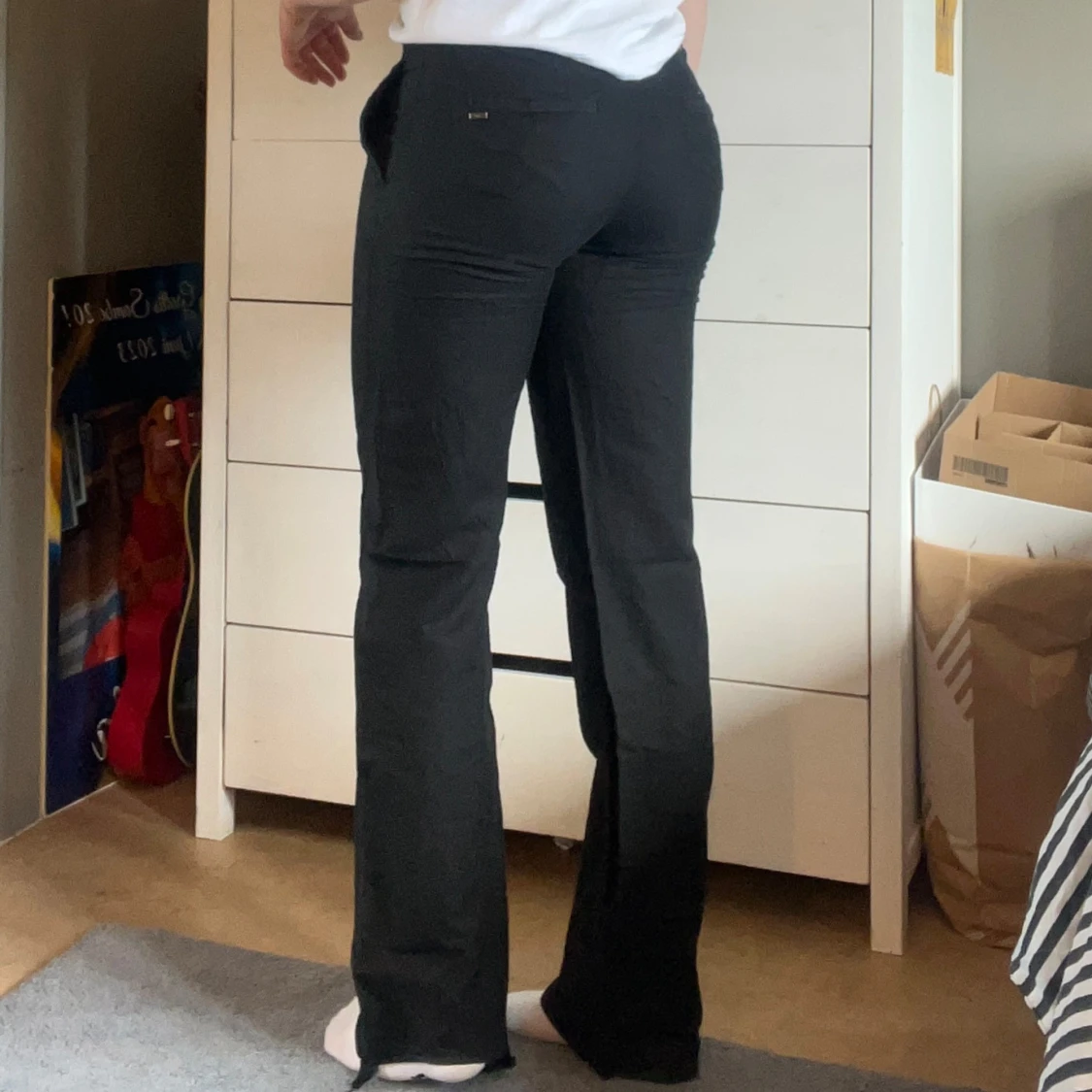 Svarta linnebyxor  - 90