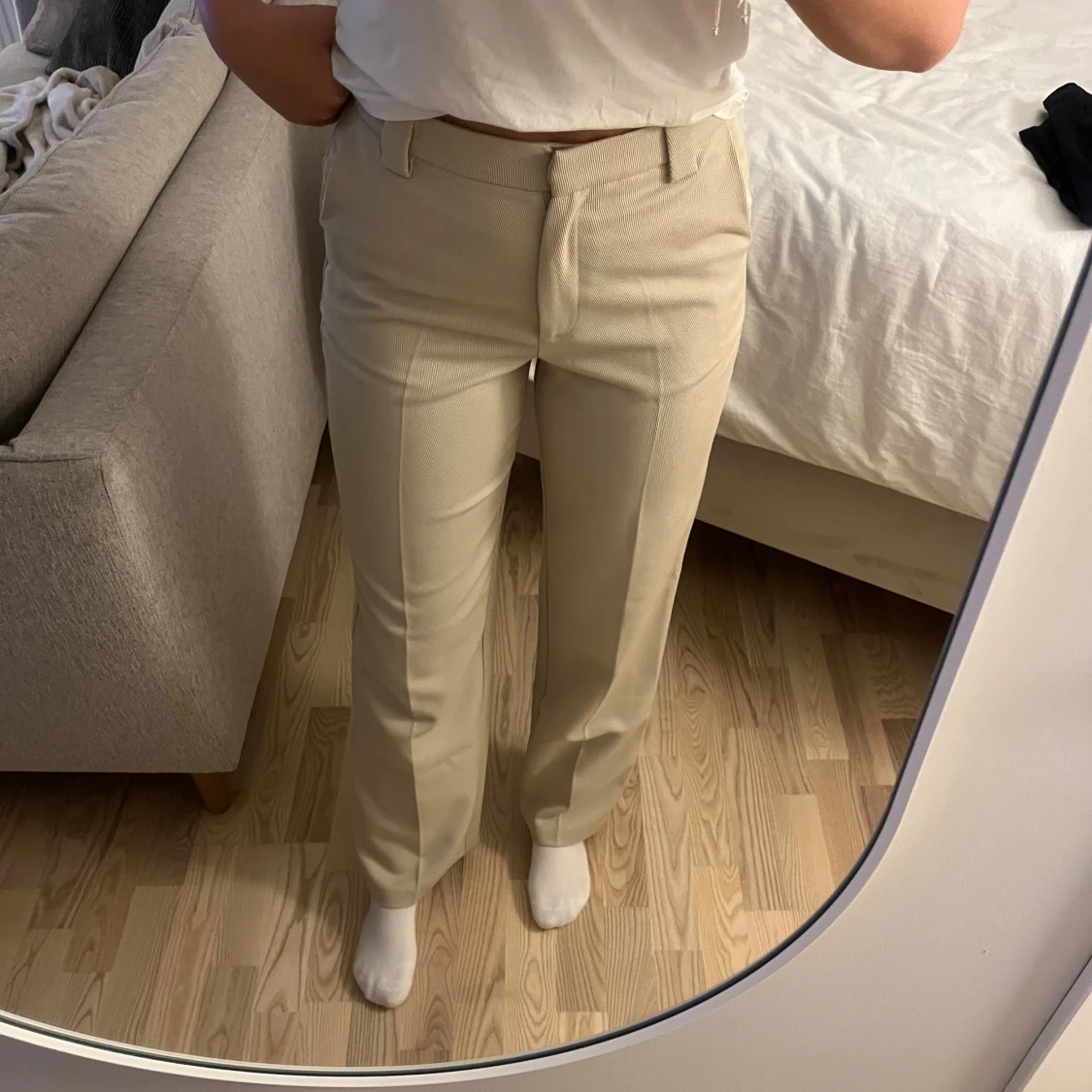 Beiga kostymbyxor  - 90