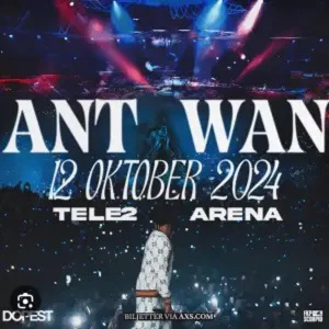 ANTWAN KONSERT 12 oktober - Säljer en bikjett till antwan konserten 12 oktober 2024. Bakre ståplats!  Oris kan diskuteras vid snabb affär
