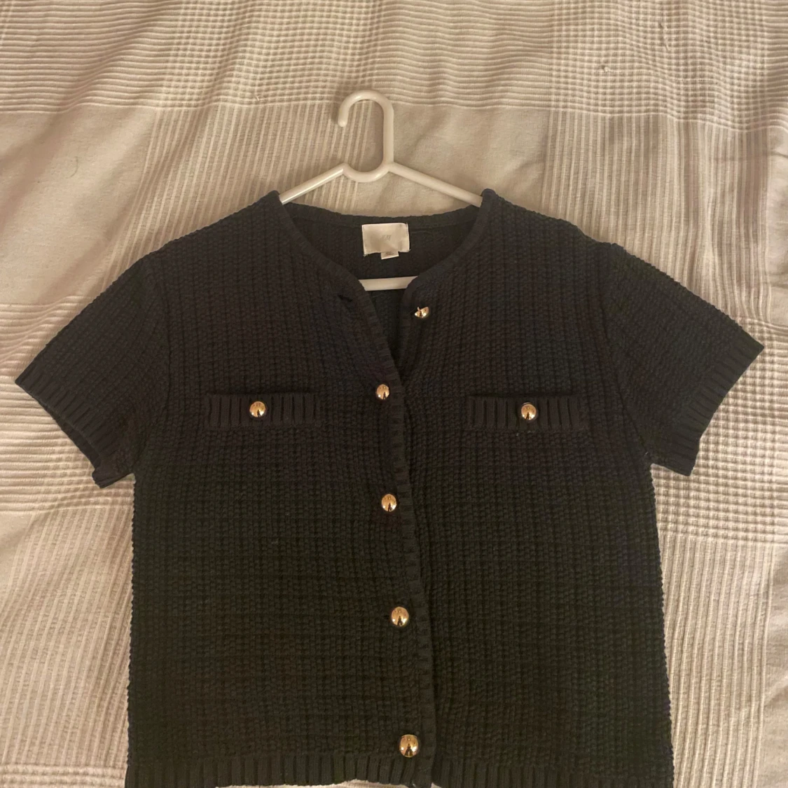 Svart kortärmad kofta från H&M