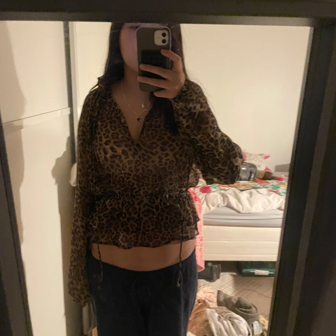 Leopardmönstrad blus