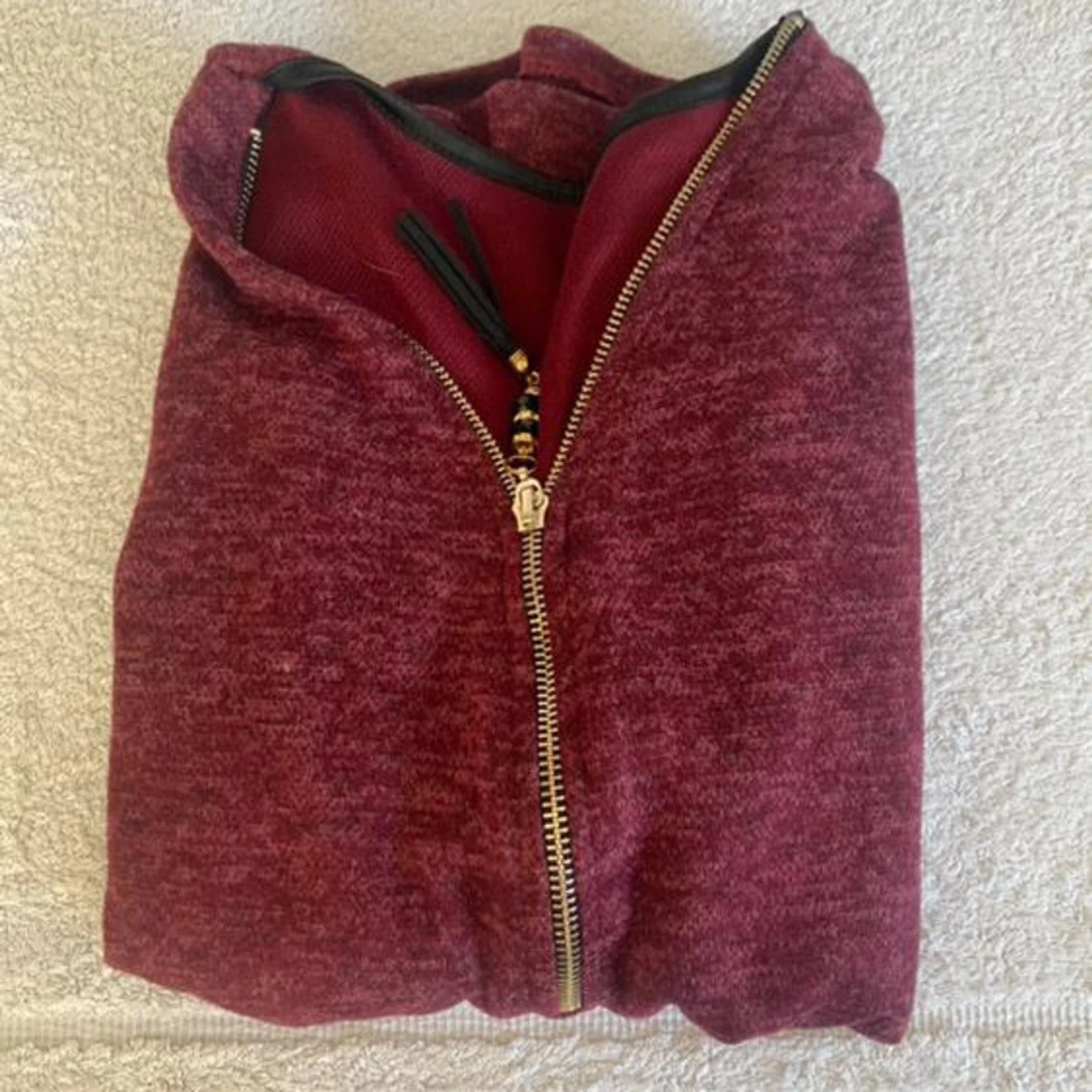 Vinröd tröja med dragkedja - 91