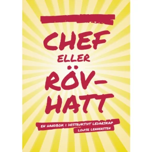 Chef eller rövhatt : en handbok i destruktivt ledarskap (häftad) - Härskare. Fegisar. Kontrollanter. Rövhattar växer på träd. Tyvärr är det så. Trots det pratar vi sällan om dem och det kaos som deras ledaregenskaper orsakar. Därför behövs den här boken. För att hjälpa till att sätta fingret på någonting som berör livet för så många av oss. Ju bättre vi blir på att känna igen det dåliga ledarskapet, desto lättare är det att sätta ord på och börja prata om det. Att hjälpa varandra att säga ifrån när någon går över gränsen. Ett destruktivt ledarskap baseras inte på enstaka tillfällen eller händelser. När en person övergår till att bli en rövhatt handlar det om att den konsekvent agerar i en särskilt dåligt riktning – där den saknar både självinsikt och förmågan att ta in upplevelsen hos dem omkring. När du läser berättelserna i den här boken önskar jag att du reflekterar över vem av personerna du brukar vara: Är du medveten och passiv, är du den utsatta eller är du ledaren? Om du är ledaren – reflektera över ditt eget agerande och vilken påverkan det har på andra. Om du är den utsatta – fundera på hur du vill påverka de situationer du läser om. Vad får det att klia i dig? Om du är den medvetna och passiva – fundera på vad du hade gjort i de olika situationerna. Kan mina berättelser bidra till att du utvecklas eller lär dig något är det full pott. Bidrar mina berättelser till att du och ditt team tillsammans åstadkommer en förändring eller pratar om ledarskapet med nya ord, är det lika mycket full pott. För mig är syftet med boken att uppmuntra till samtal, att klä av elefanten i rummet till nakenhet och att du vågar agera på det som känns fel. Om författaren Louise Lennersten är managementkonsult och har själv arbetat som vd och hr-chef. I den här boken har hon samlat ett antal berättelser om personer som på ett eller annat sätt står för ett destruktivt ledarskap. Recensioner "Boken är aktiverande och engagerande. Känslomässigt triggande. Kokar av ilska när jag läser. Oerhört bra." - Martin Källström -- Boken ingår i förlagets serie kunskap på nolltid och vänder sig till dig som vill veta mer om ledarskap, härskartekniker, kontrollbehov m.m.    Format Häftad   Omfång 96 sidor   Språk Svenska   Förlag Eget förlag   Utgivningsdatum 2024-01-25   ISBN 9789189774100  