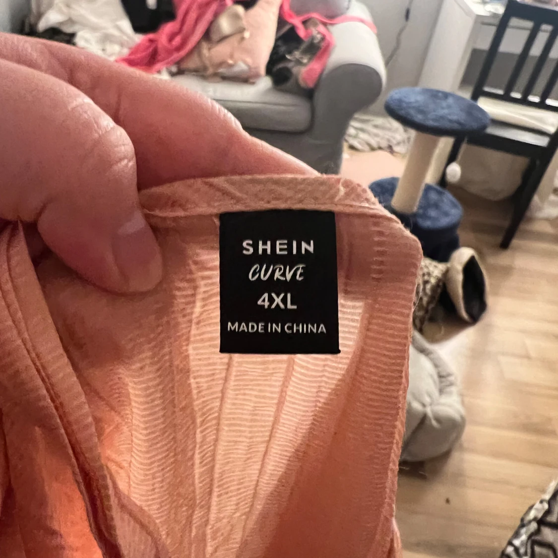 Persikofärgad omlottblus från Shein - 90