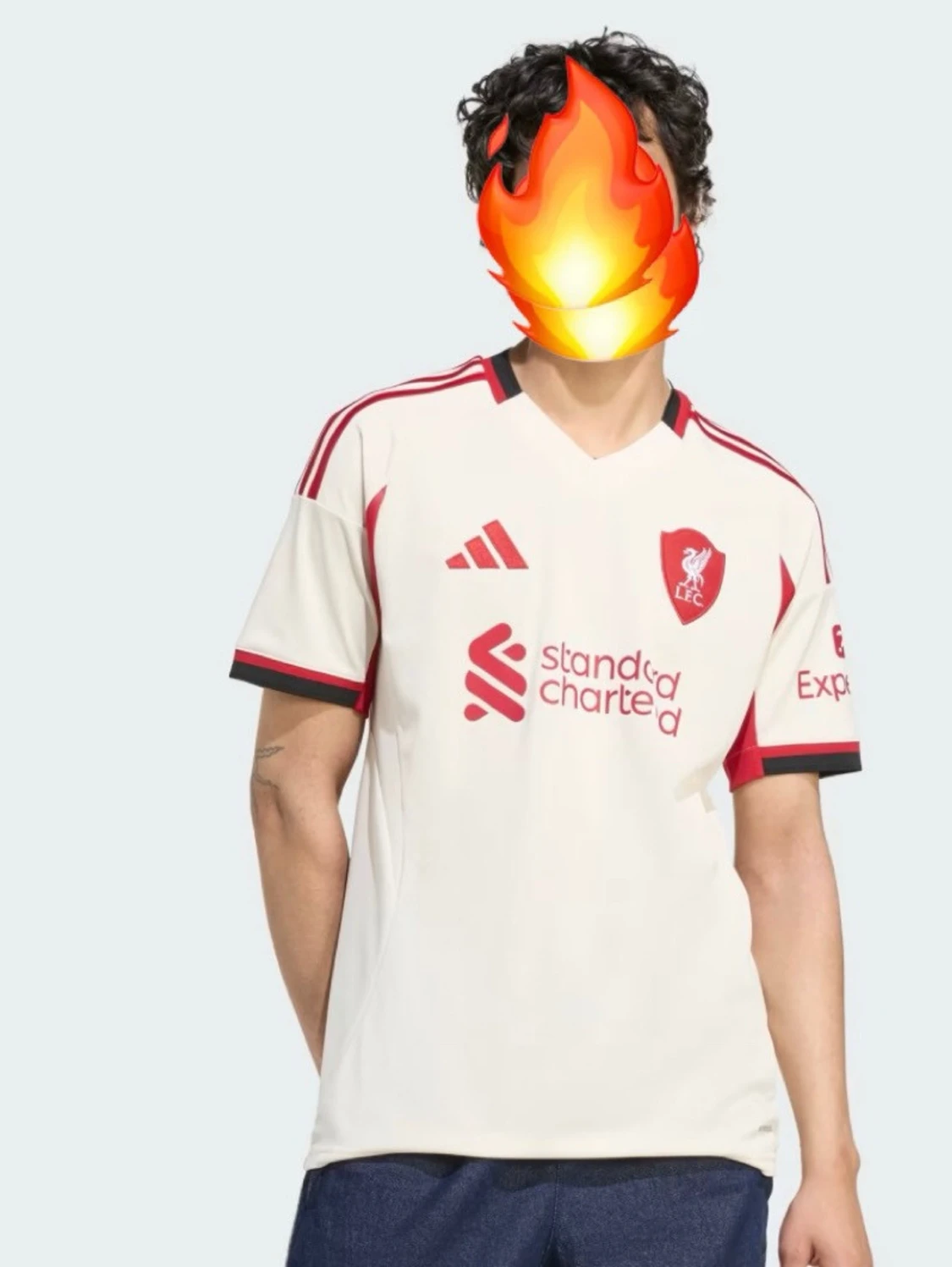 Liverpool FC vit och röd matchtröja Adidas