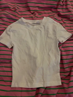 basic croppad t-shirt  - Säljer en vit croppad t-shirt med rund hals och korta ärmar. Perfekt att styla med jeans eller shorts för en clean look.🤍