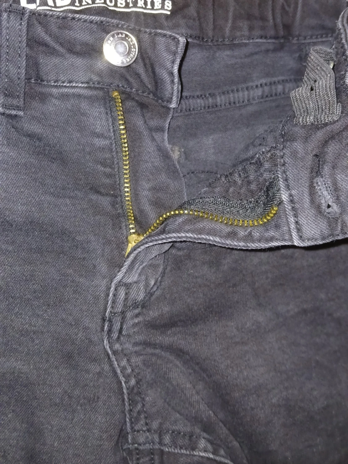 Mörkblå bootcut jeans med justerbar midja - 4