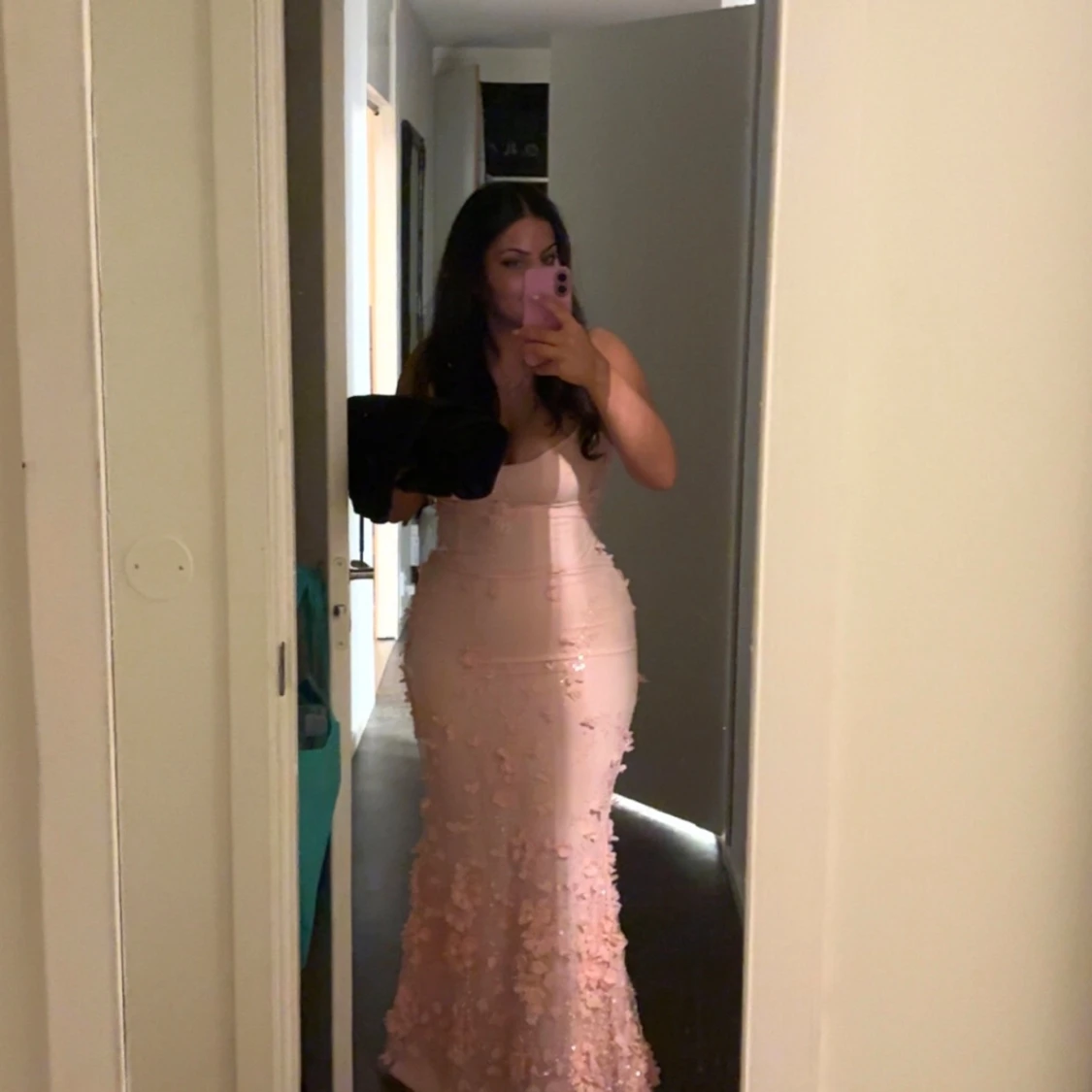 Oh polly Ljusrosa långklänning med blommor - 3