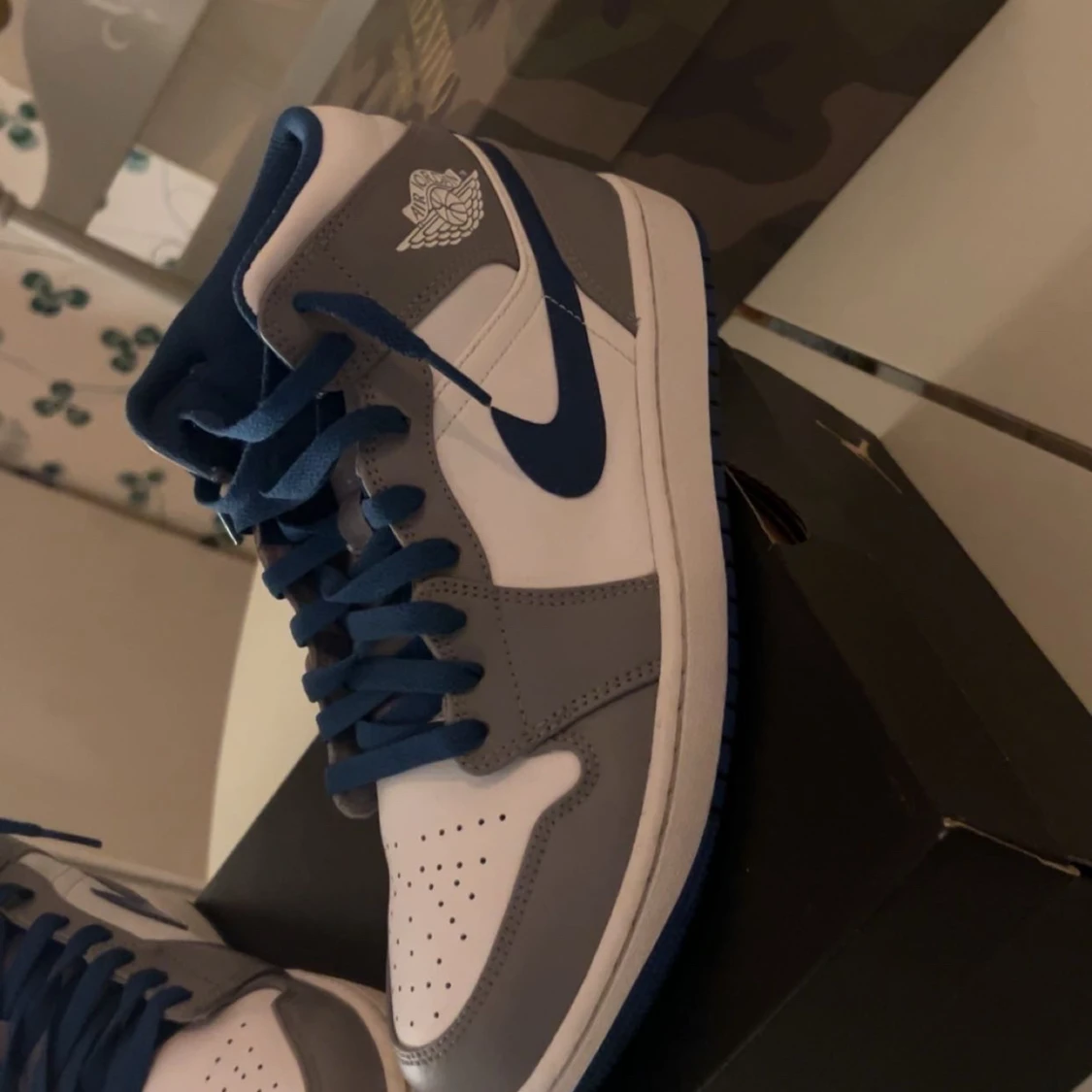 Nike Air Jordan 1 Mid blå/grå - 1