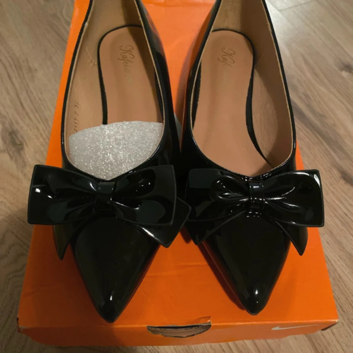 Svarta ballerinaskor med rosett - 3