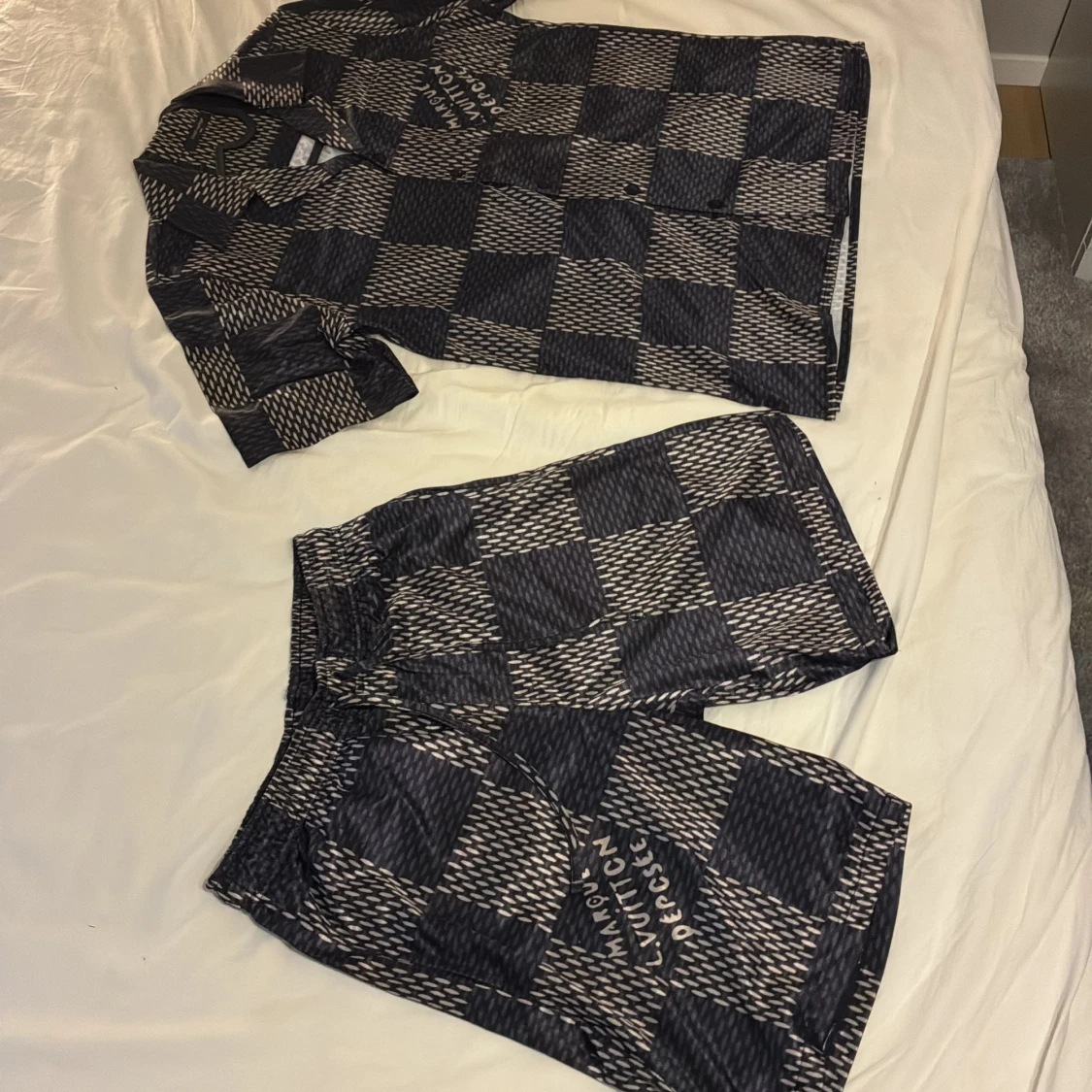 Louis Vuitton rutiga shorts i blått - 2