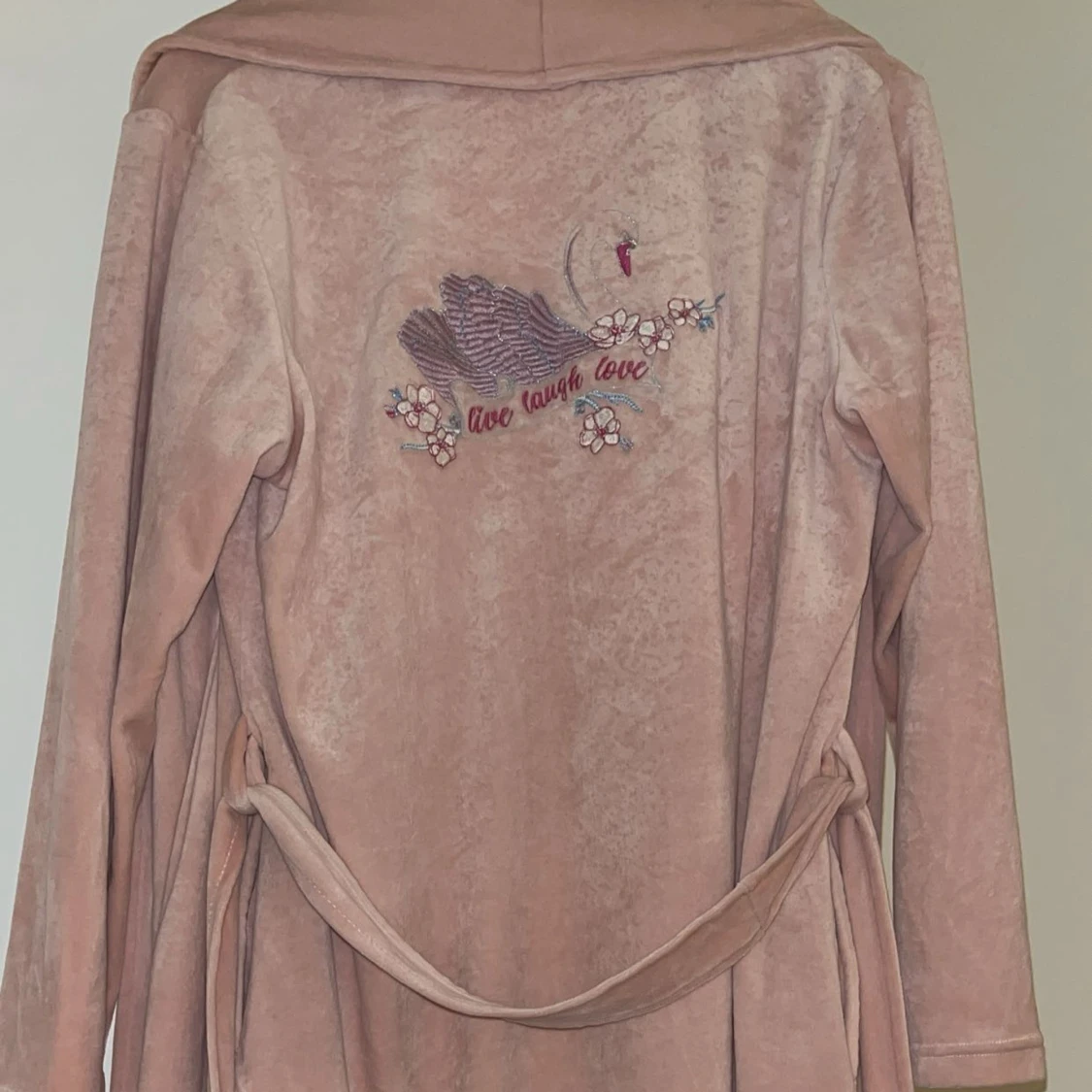 Rosa långklänning med broderi - 2