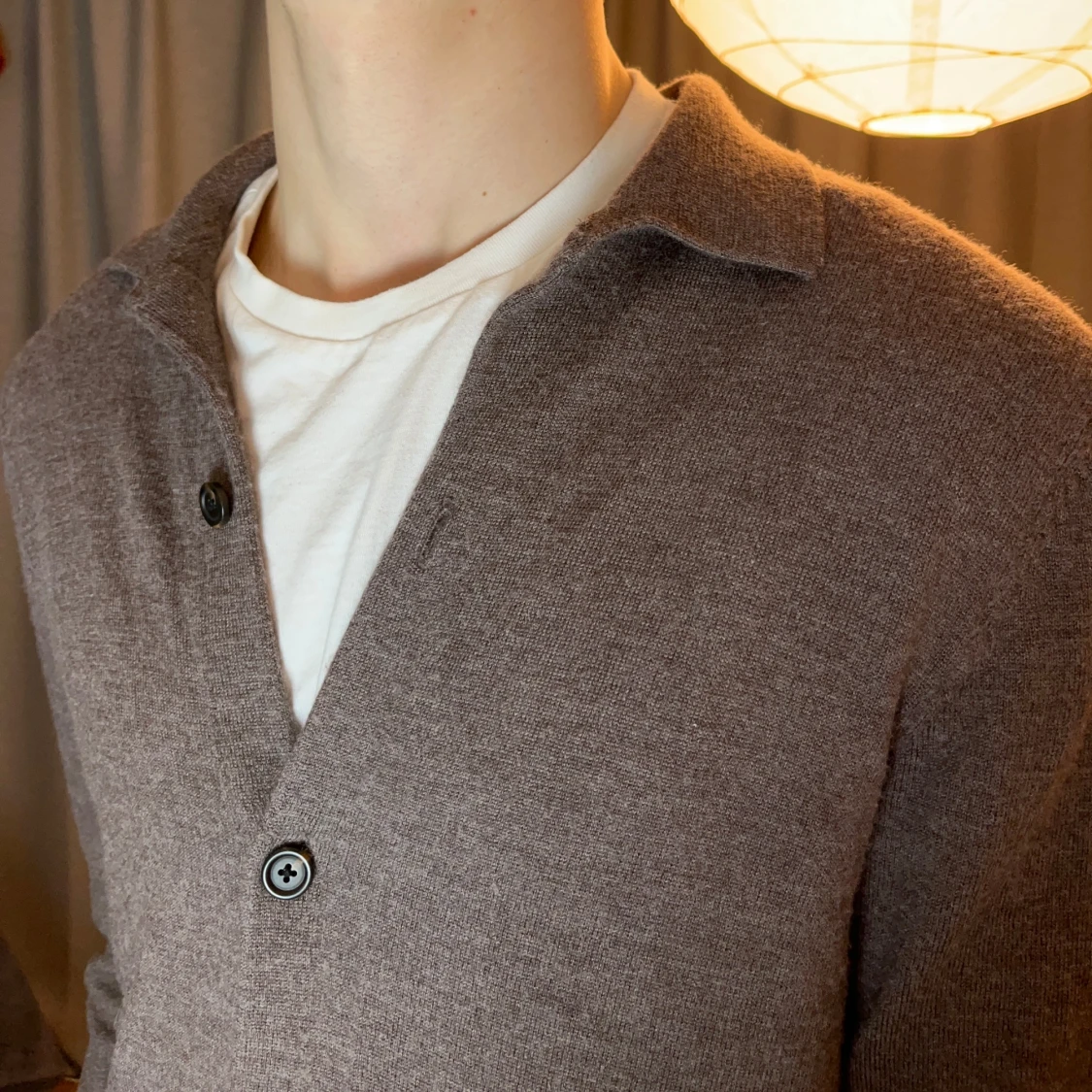 Stickad cardigan 100% merinoull - 2