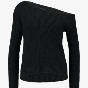 Svart stickad tröja Even&Odd - Snygg svart stickad tröja med oneshoulder-design och lång ärm. Går ner i pris vid snabbt köp! 