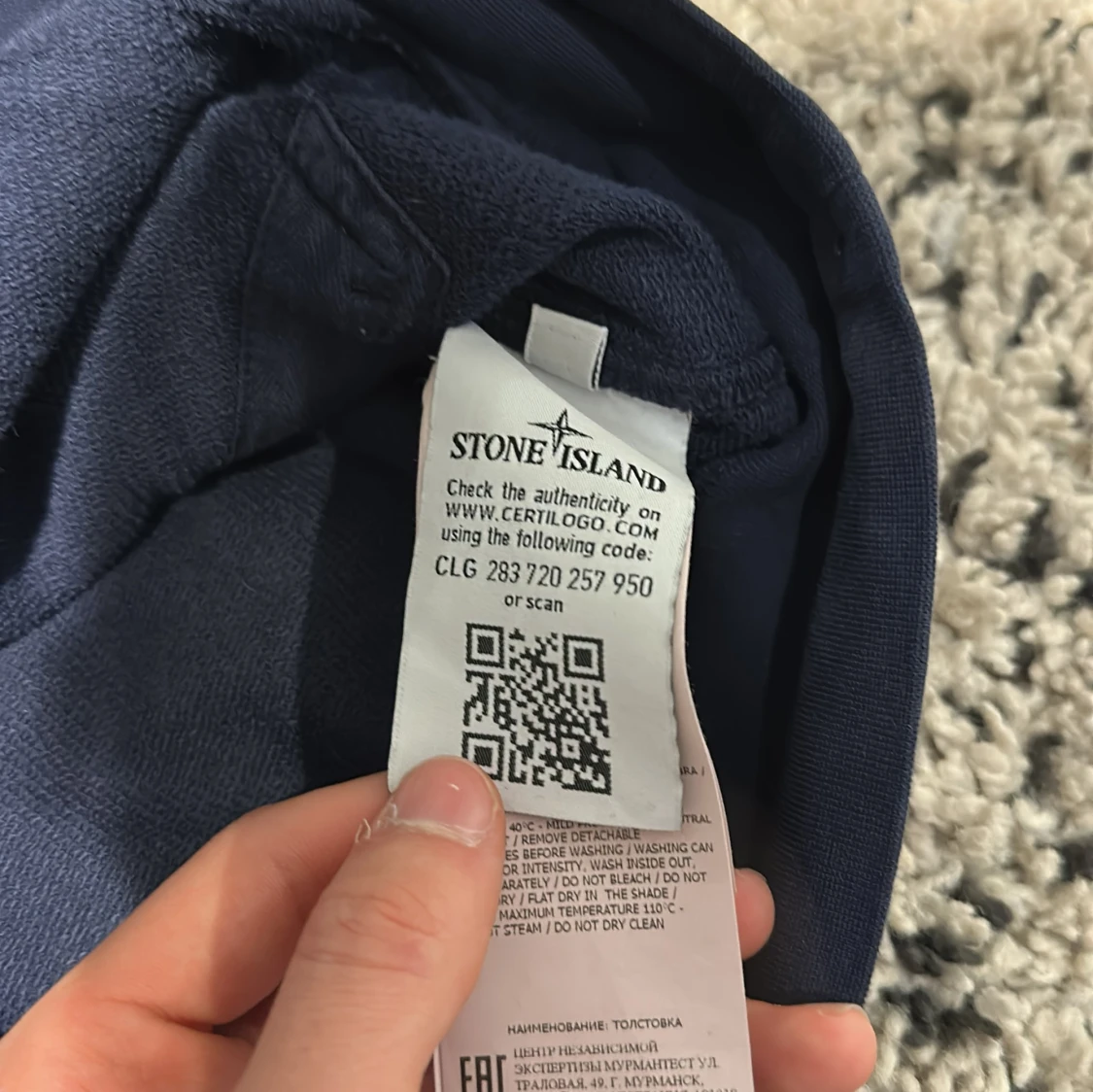 Mörkblå hoodie från Stone Island Junior - 3