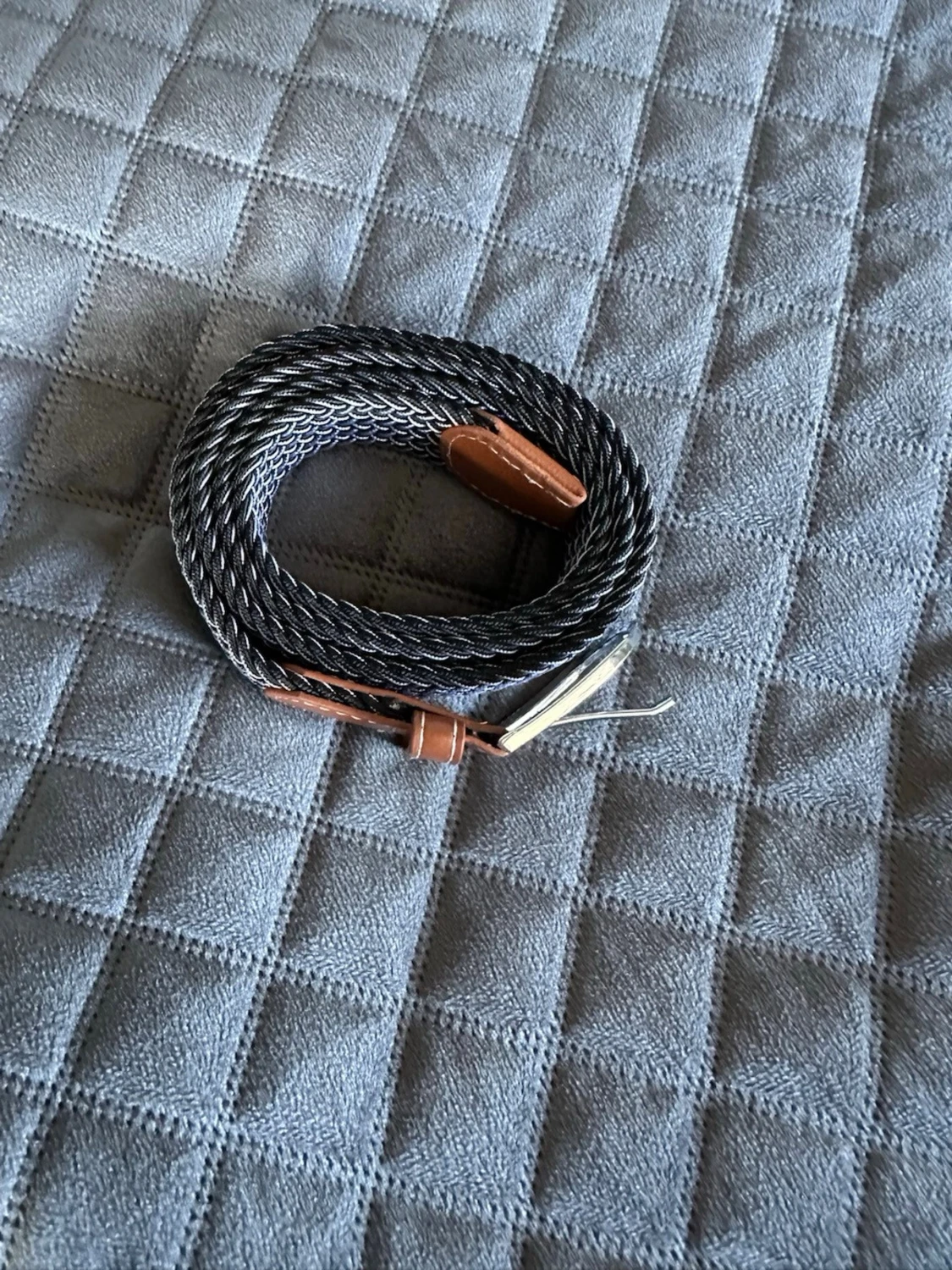 Svart vit flätat bälte - 1