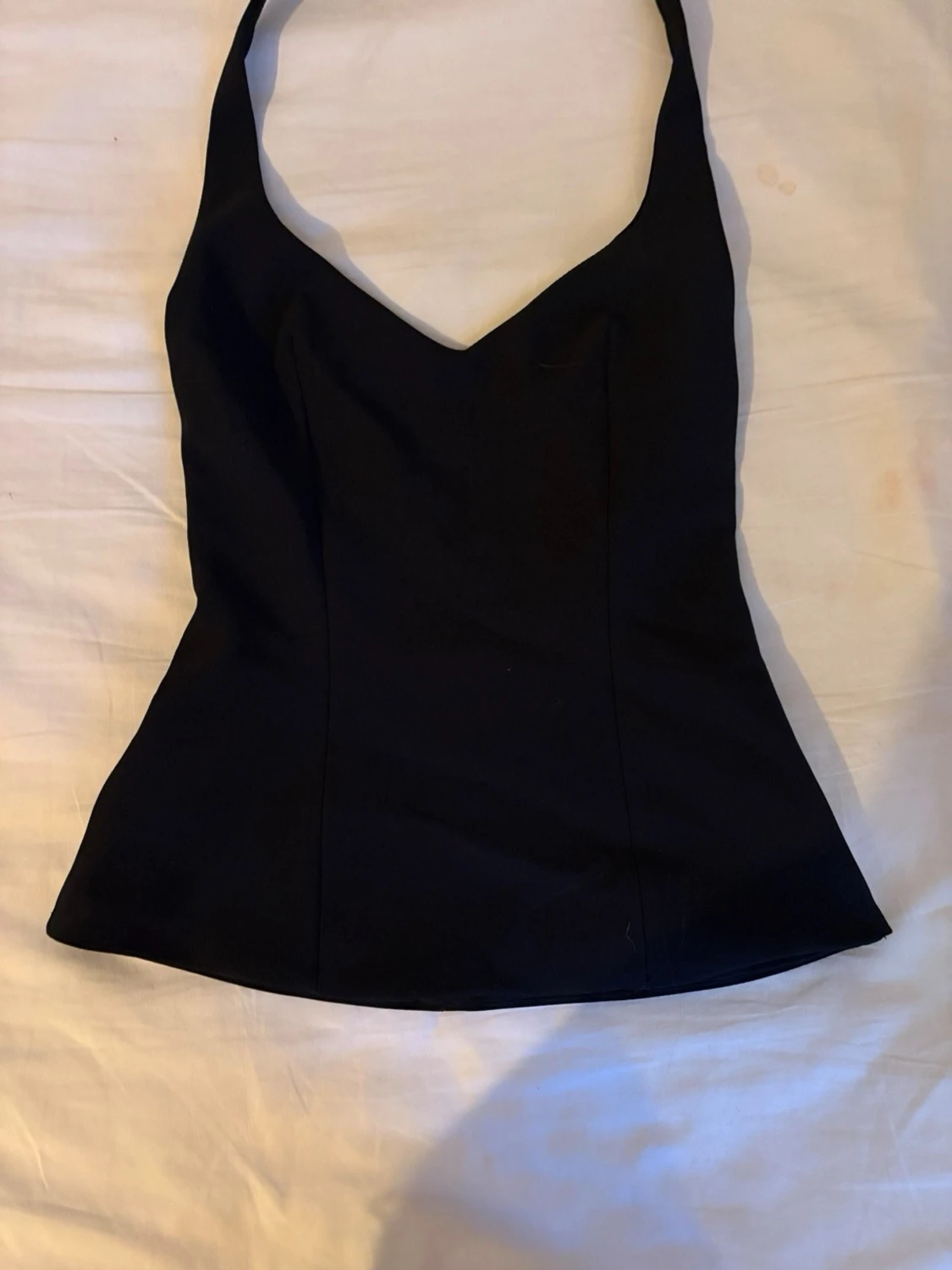 Svart korset likande halternecktopp med rosett från Zara - 1