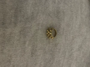 guldig spikring från edblad  - guldfärgad spinkig ring från edblad 