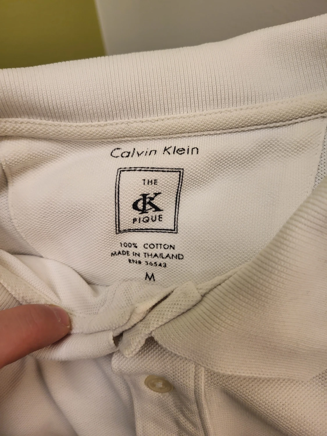Vit pikétröja från Calvin Klein M - 2