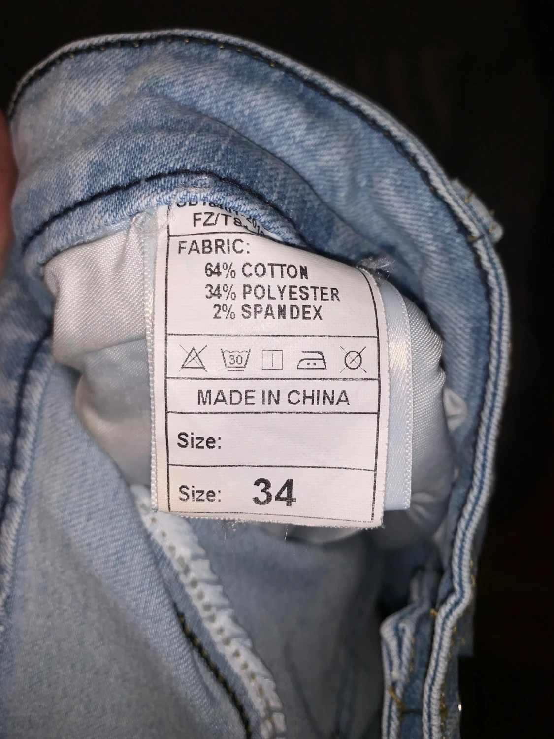 Ljusblå cargopants i jeans, storlek 34