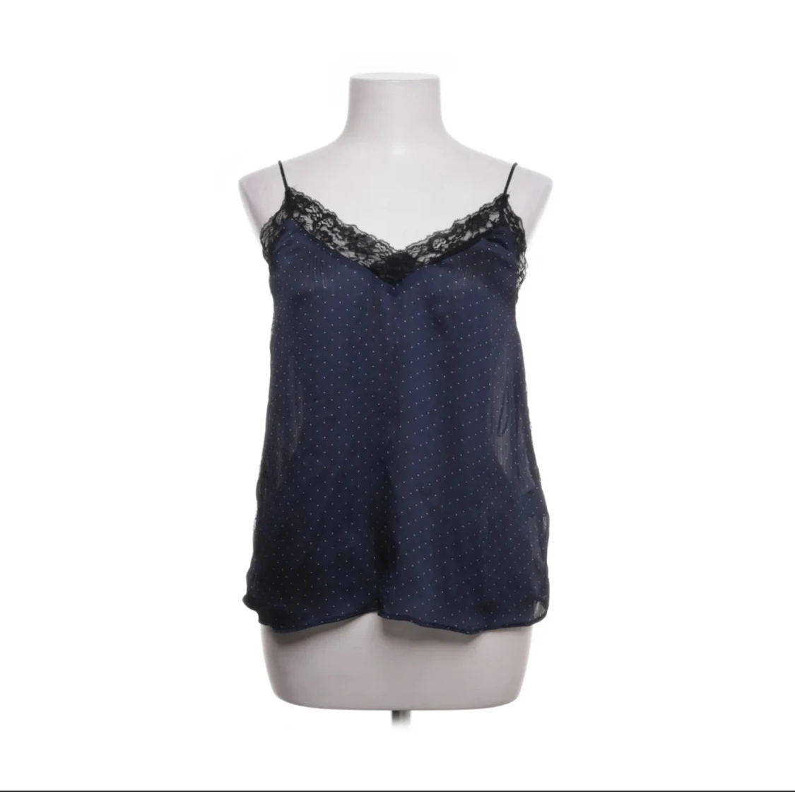 Mörkblå prickig topp från Zara