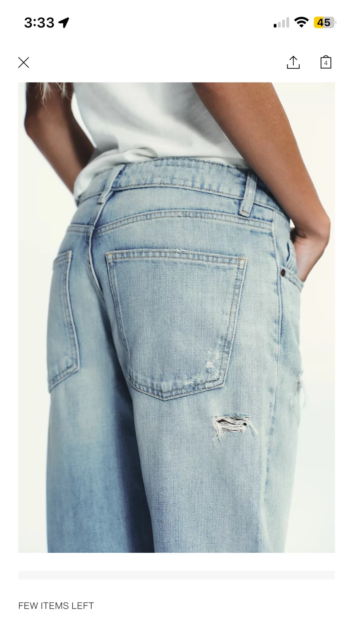 Ljusblå ripped wide jeans - 2