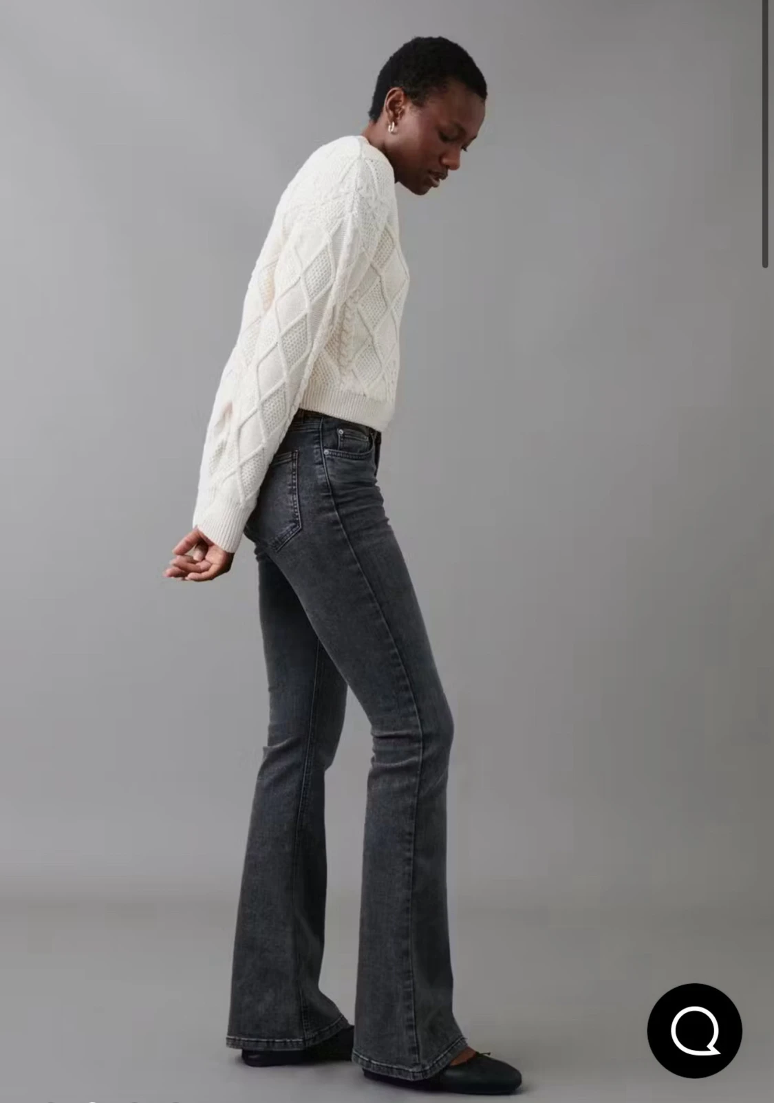 Supersnygga gråa bootcut jeans