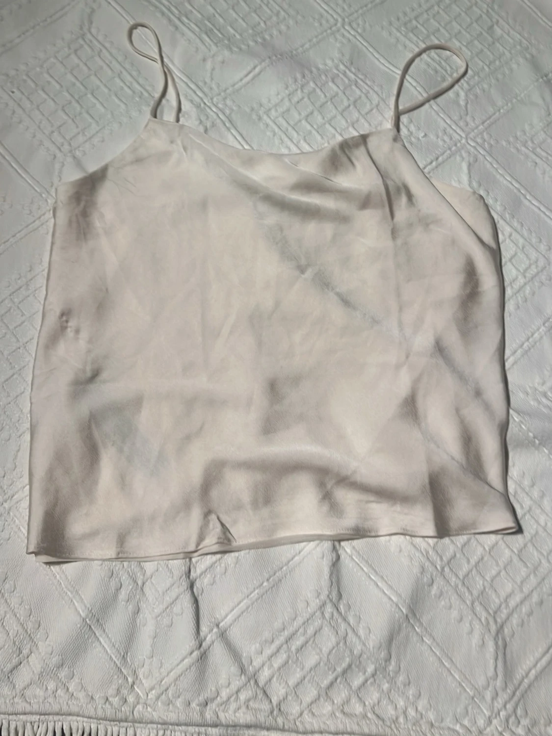 Ljusbeige linnetopp från Mango