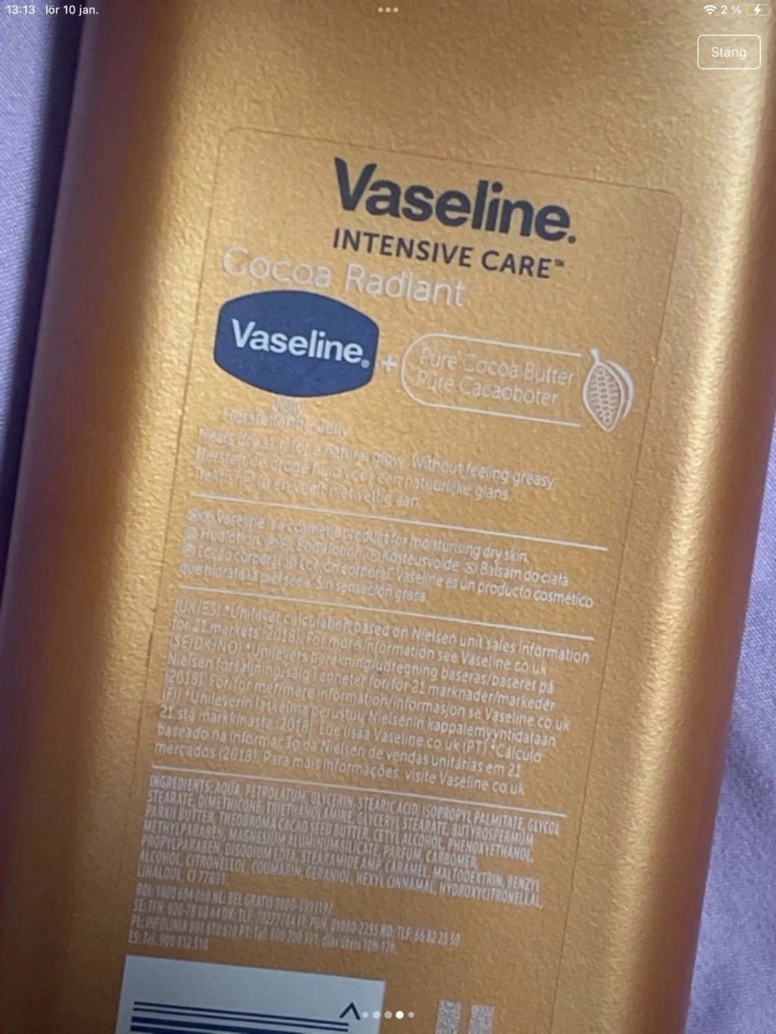 Vaseline Cocoa Radiant Body Lotion - 3