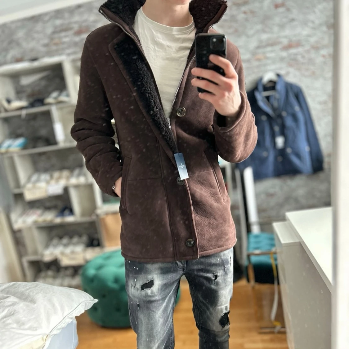 Ny hackett shearlingjacka - 3