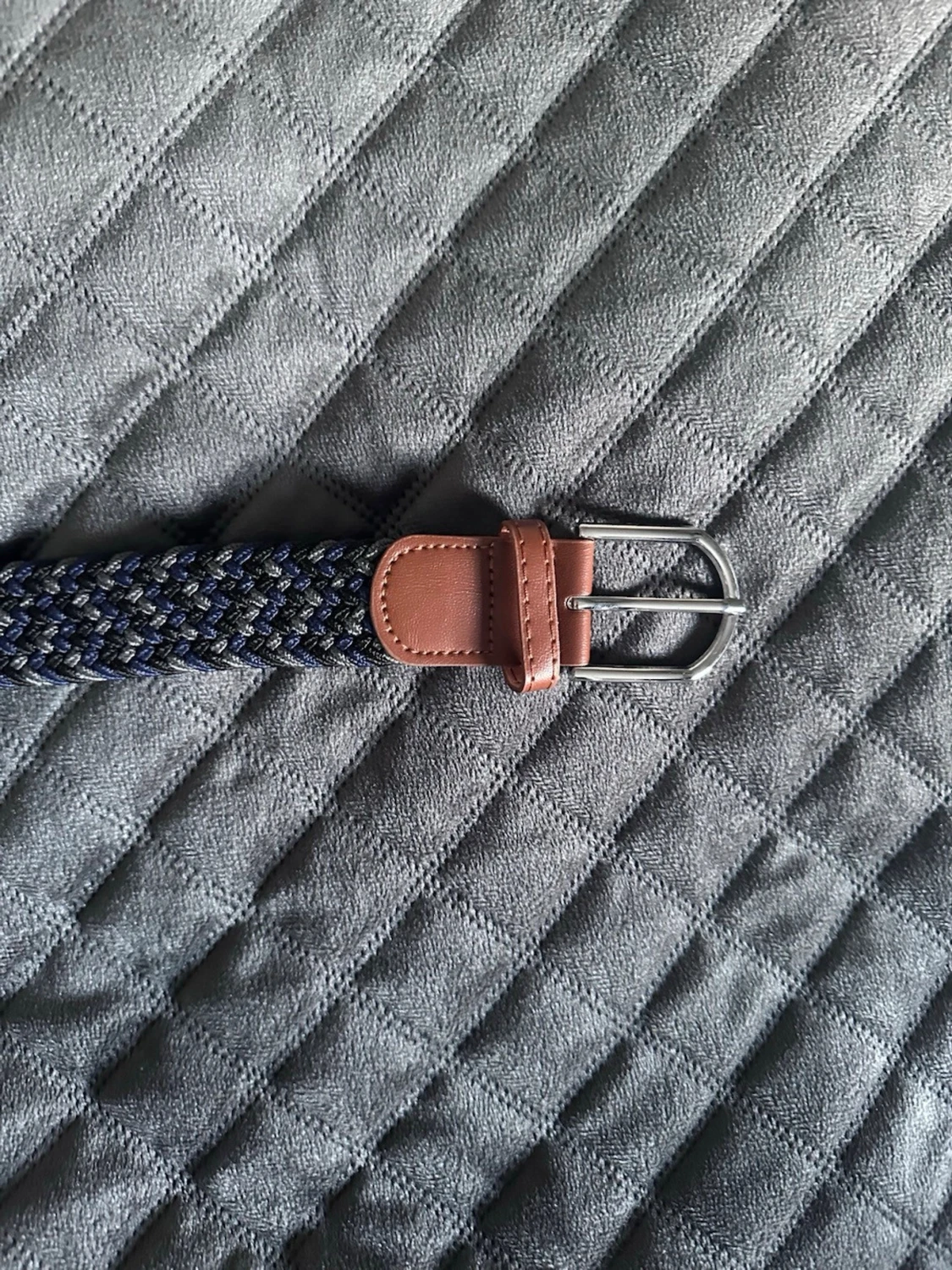Svart grått blått flätat bälte - 2
